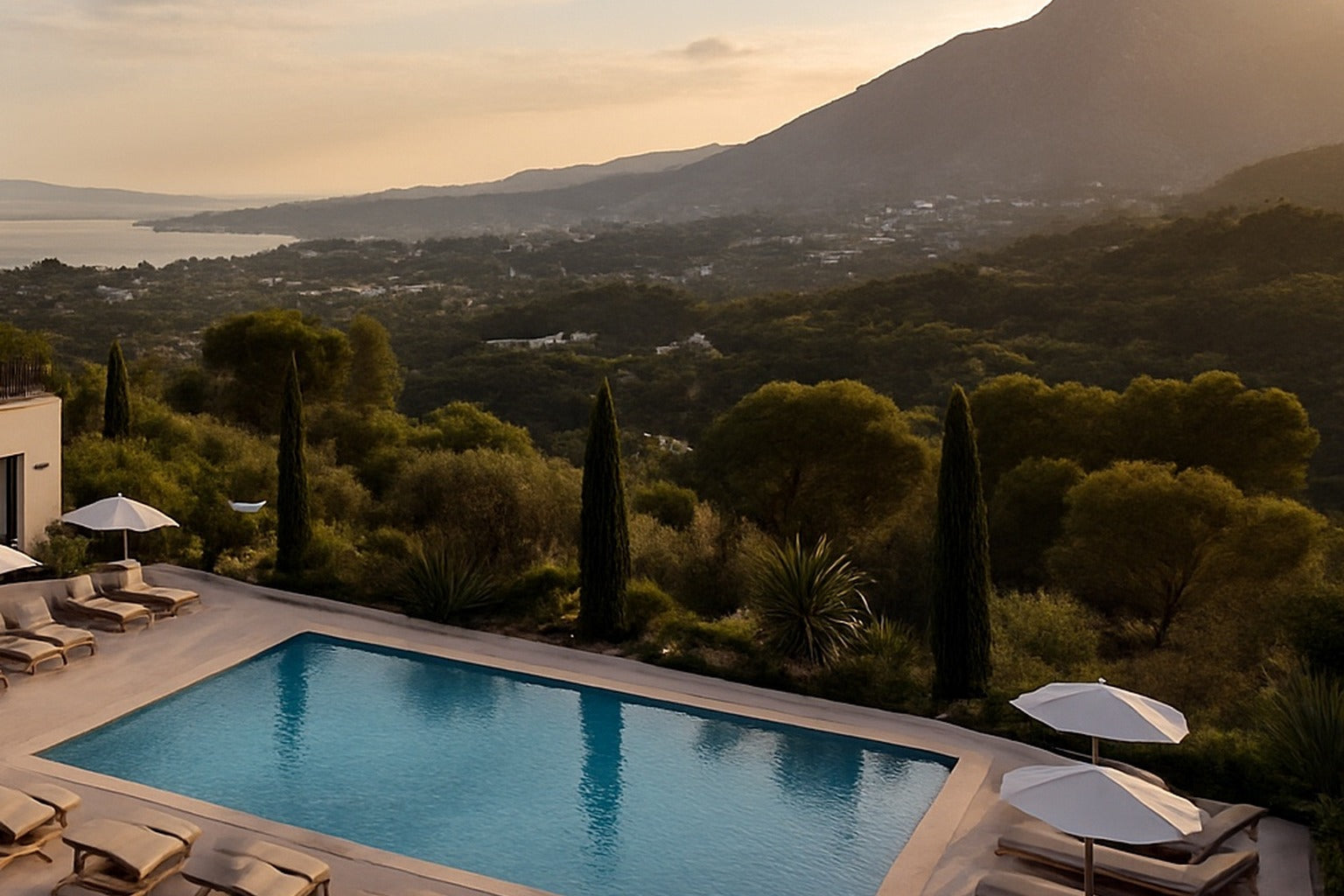 Tranquil beach sunset at Oasis Marbella